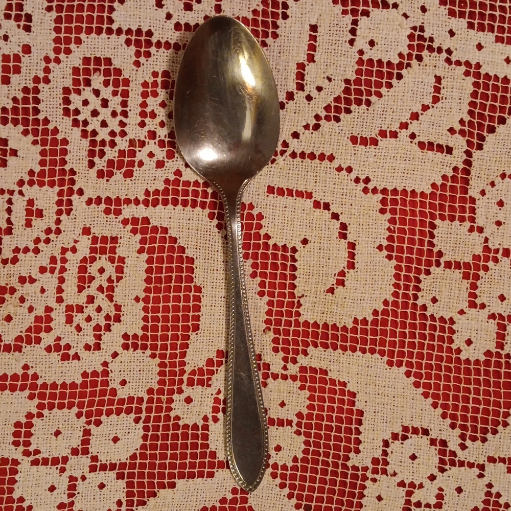 VINTAGE IMPERIAL STAINLESS SERVING SPOON  JAPAN  8.5 in. L